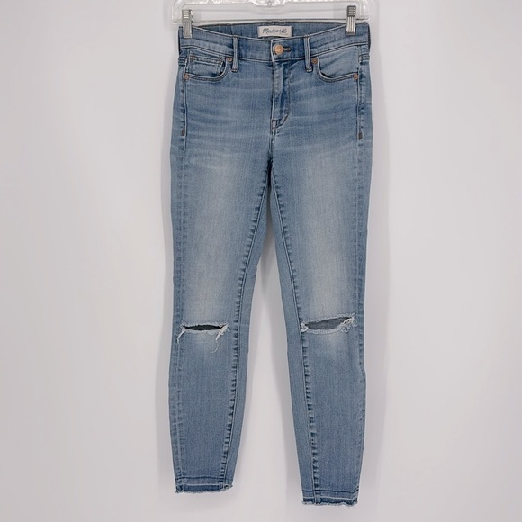 Madewell High Riser Skinny Distressed Light Wash Jeans Women’s Size 24 - Picture 2 of 12